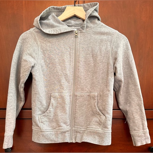 Kid’s Hanna Andersson Heather Gray Cotton Bright Basics Survivor Zip-Up Hoodie - Picture 3 of 14